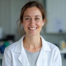 Emma Johnson smiling in lab coat